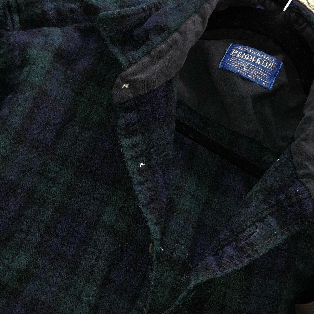 100% wool Pendleton plaid print button down